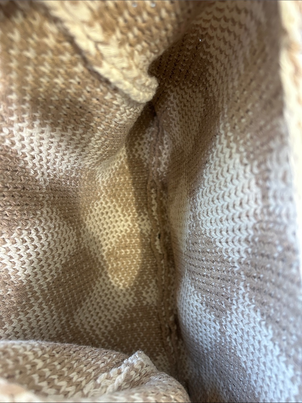 Kopari Knit Hobo Tote Neutral Diamond Pattern Boho Coastal Resort Shoulder Bag - Picture 5 of 5